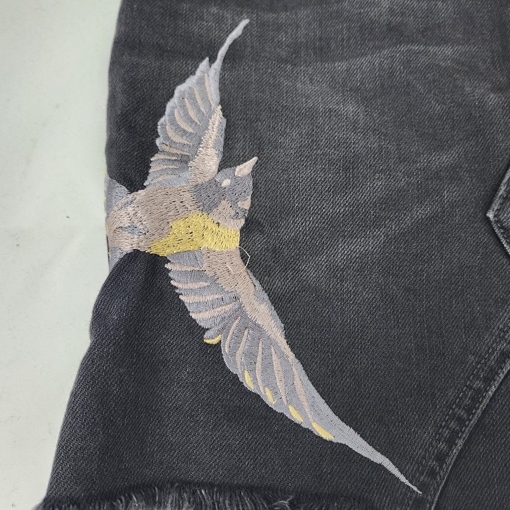 All Saints Bird Skirt Black Denim  Mini Size 00 - Picture 9 of 9